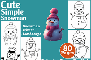 Cute Simple Snowman Coloring Pages