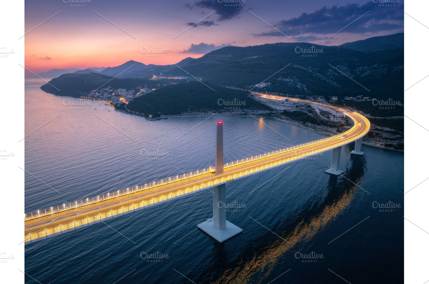 Aerial view of modern Peljesac, an Architecture Photo by den-belitsky