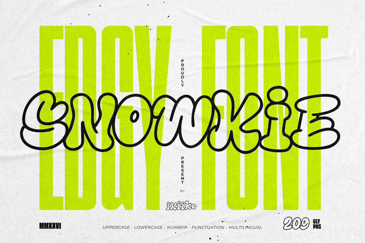 Snowkie - Edgy Font, a Handwritten Font by ikiiko (Photo 1 of 7)