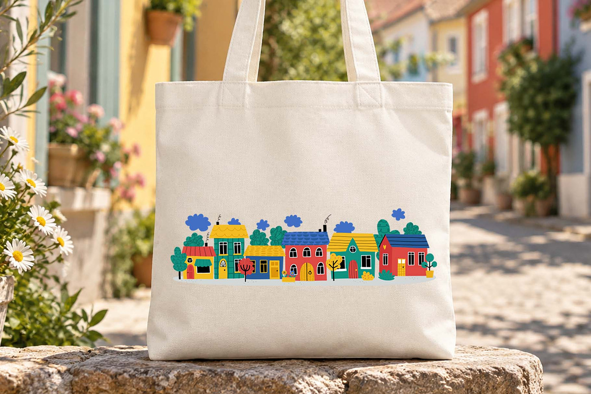 Colorful Town Pattern & Illustration, a Decorative Illustration by Irina Ostapenko (Photo 2 of 5)