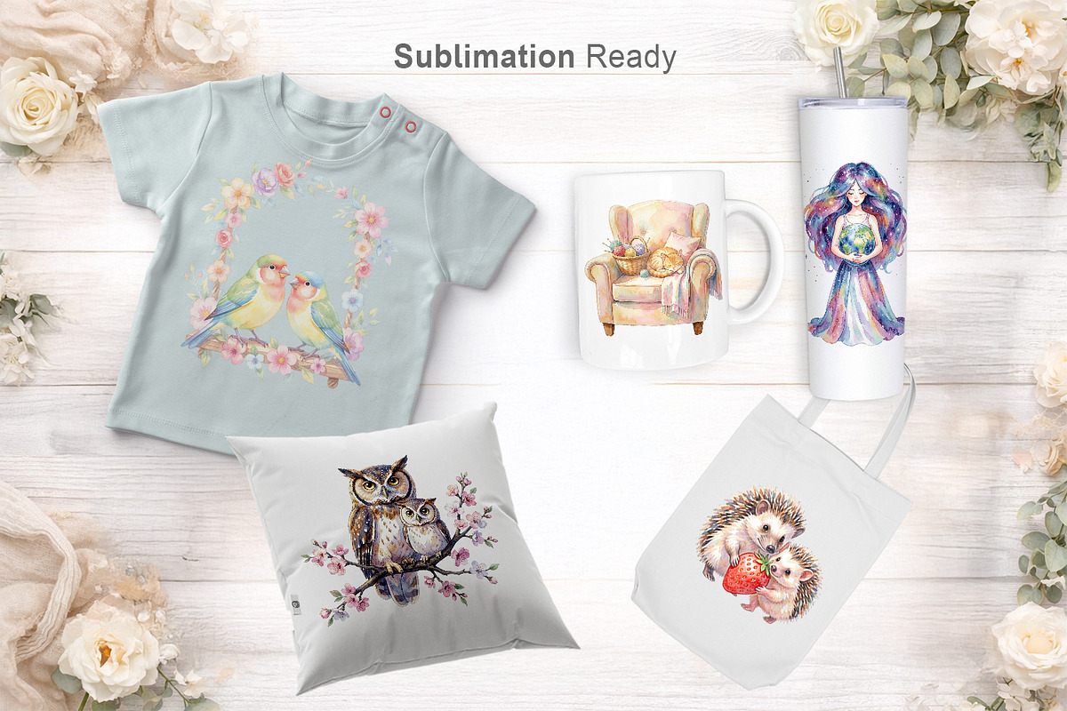 Mother's Day Watercolor Sublimation, an Illustration by Artnoy (Photo 5 of 8)