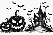 Haunted Halloween Silhouette bundle, an Illustration by hafijul (Thumbnail 6 of 9)