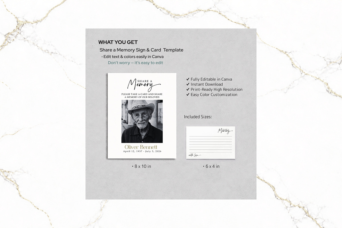 Share a Memory Sign&Card Canva FR001, a Stationery Template by TyphoonStudio (Photo 2 of 5)