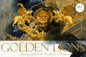 Golden Lions: Luxury Watercolor Kit