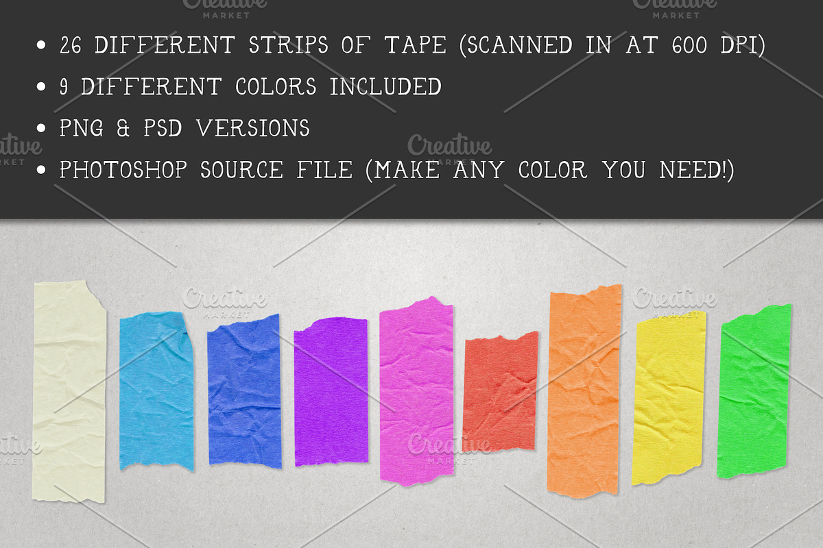 Masking Tape Mega Pack | Multi-Color, an Object Graphic by Linepup Design Co. (Photo 2 of 4)