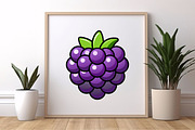 Cartoon Blackberry Clipart Set, a Food Illustration by newminddesign (Thumbnail 6 of 8)