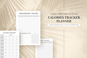 Calories Tracker Printable Planner