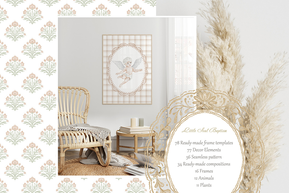 Hand Painted Baptism Watercolor Set, a Background Graphic by LenArt (Photo 7 of 19)
