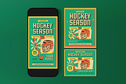Green Flat Hockey Game Flyer Set, a Flyer Template by graphicook (Thumbnail 3 of 3)