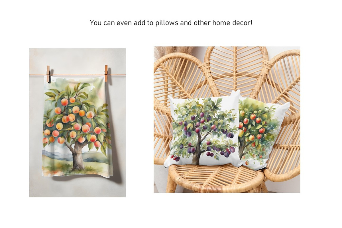 Watercolor Trees, Fruit Trees, Set 1, a Decorative Illustration by Kat's Artful Creations (Photo 7 of 9)