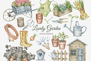 Watercolor gardening clipart, an Illustration by AquarelleSpace (Thumbnail 1 of 4)