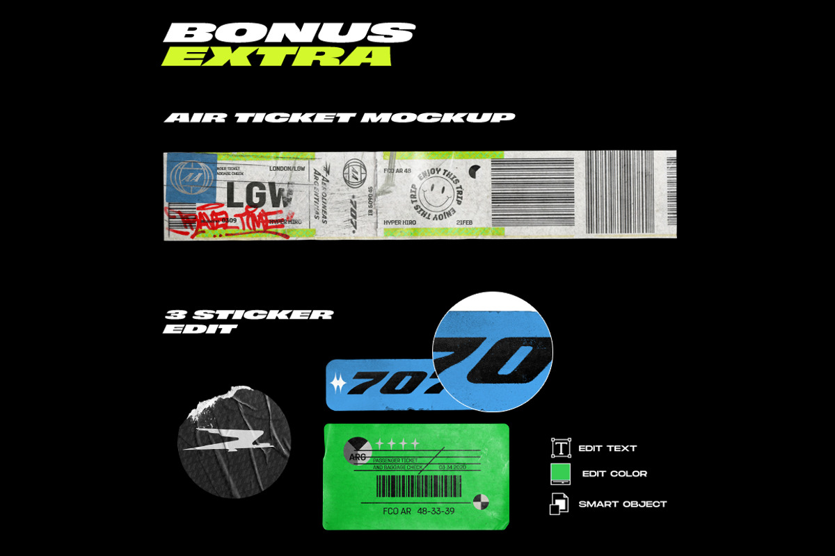 Mockup Boarding Pass, a Product Mockup by HYPER HIROⓇ (Photo 3 of 4)