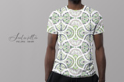 Lime Mandala Feather Damask on Black, a Pattern Graphic by SirenaArt (Thumbnail 8 of 10)