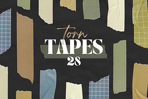 28 Colorful Textured Ripped Tapes