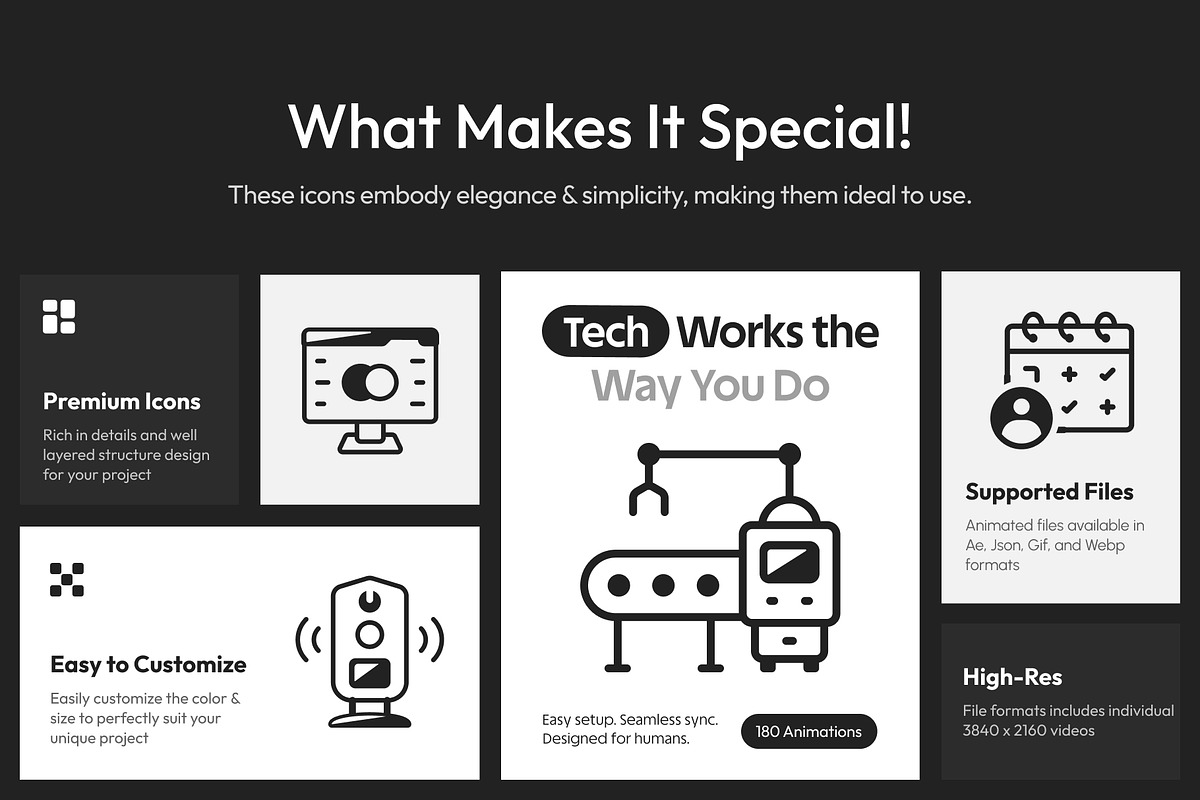 Animated Startup Icons Art Set, a Solid Icon by Prosymbols (Photo 2 of 4)