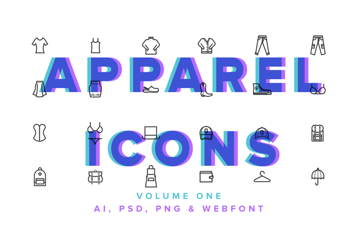 Clothes & Apparel Icons Vol 01, an Outline Icon by Pixel Sauce™ (Photo 1 of 4)