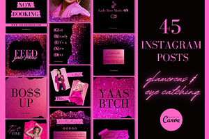 Black & Pink Boss Instagram Template