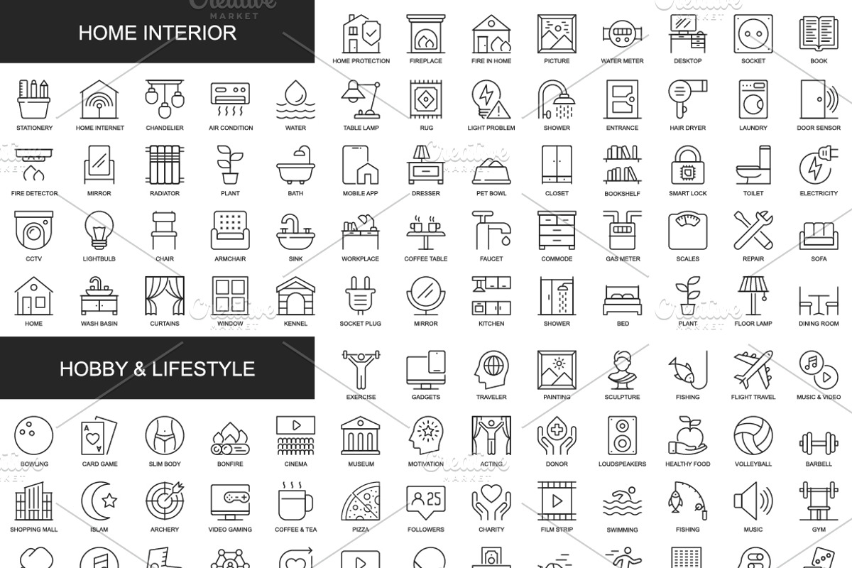 1800 Premium Outline Icons, an Outline Icon by alexdndz (Photo 3 of 3)