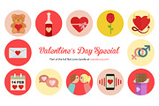 Valentine's Day Flat Icons, an Icon by Vectopus.com (Thumbnail 1 of 3)
