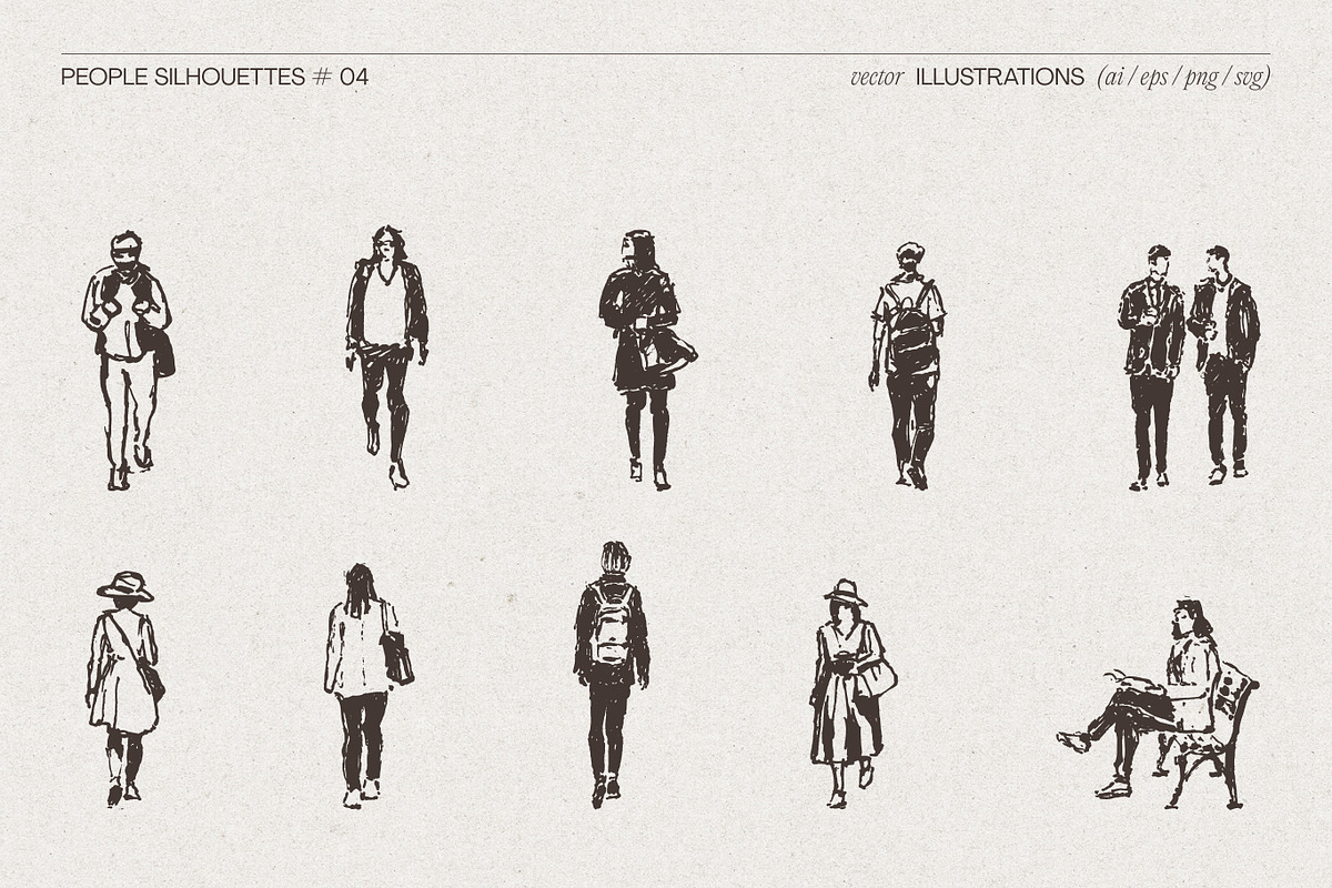 Urban People Silhouette Illustration, a Person Illustration by TheMountBirdStudio (Photo 6 of 9)