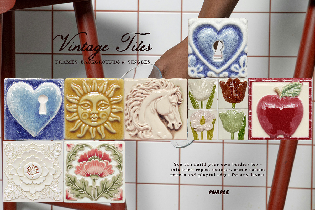 Vintage Tiles: Frames, Backgrounds, an Object Graphic by Purple (Photo 11 of 12)