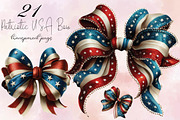 Patriotic USA Bow Clipart, an Illustration by SVGArt (Thumbnail 1 of 9)