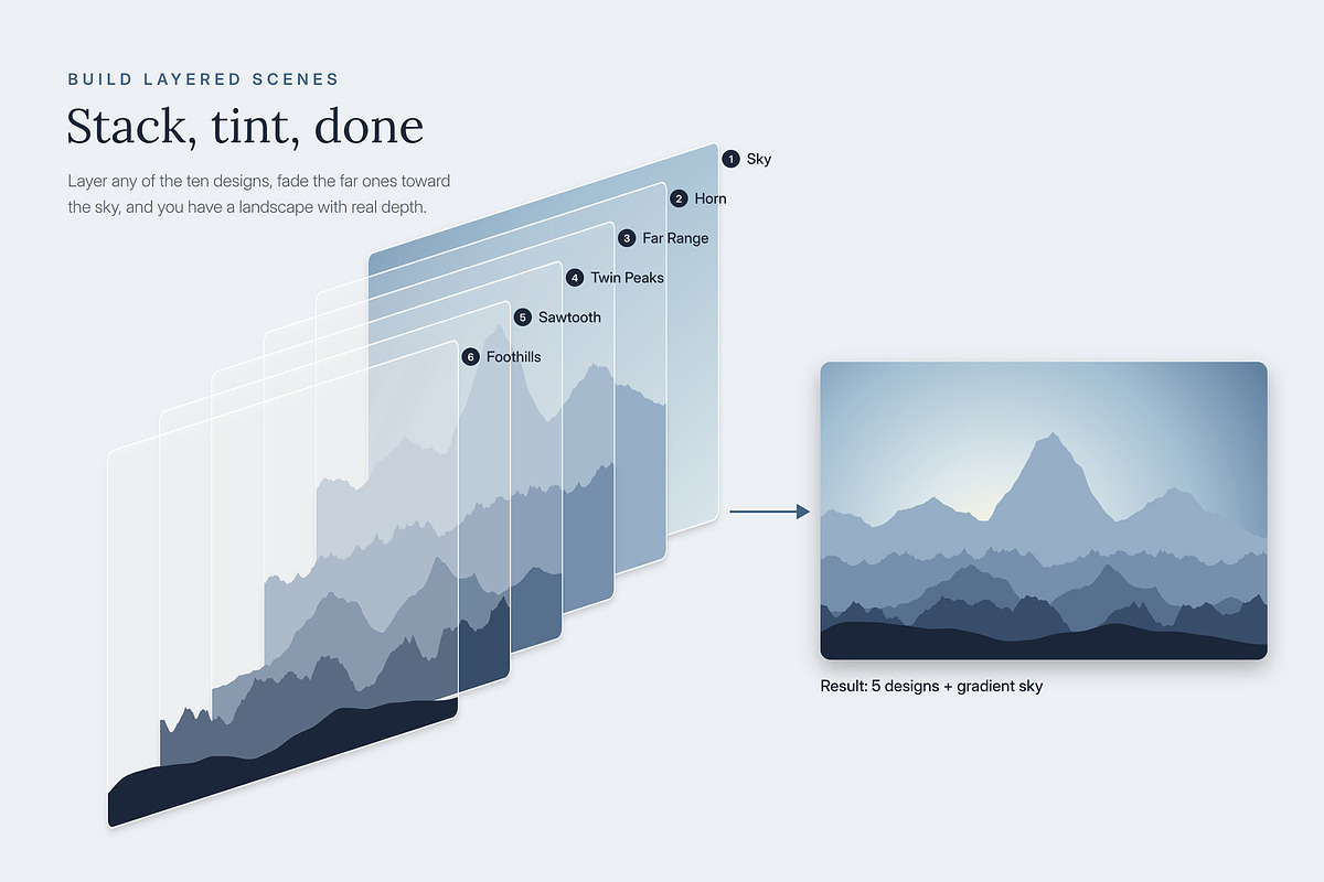 Mountain Silhouettes Vol. 2, an Object Graphic by Build Interactive (Photo 5 of 9)