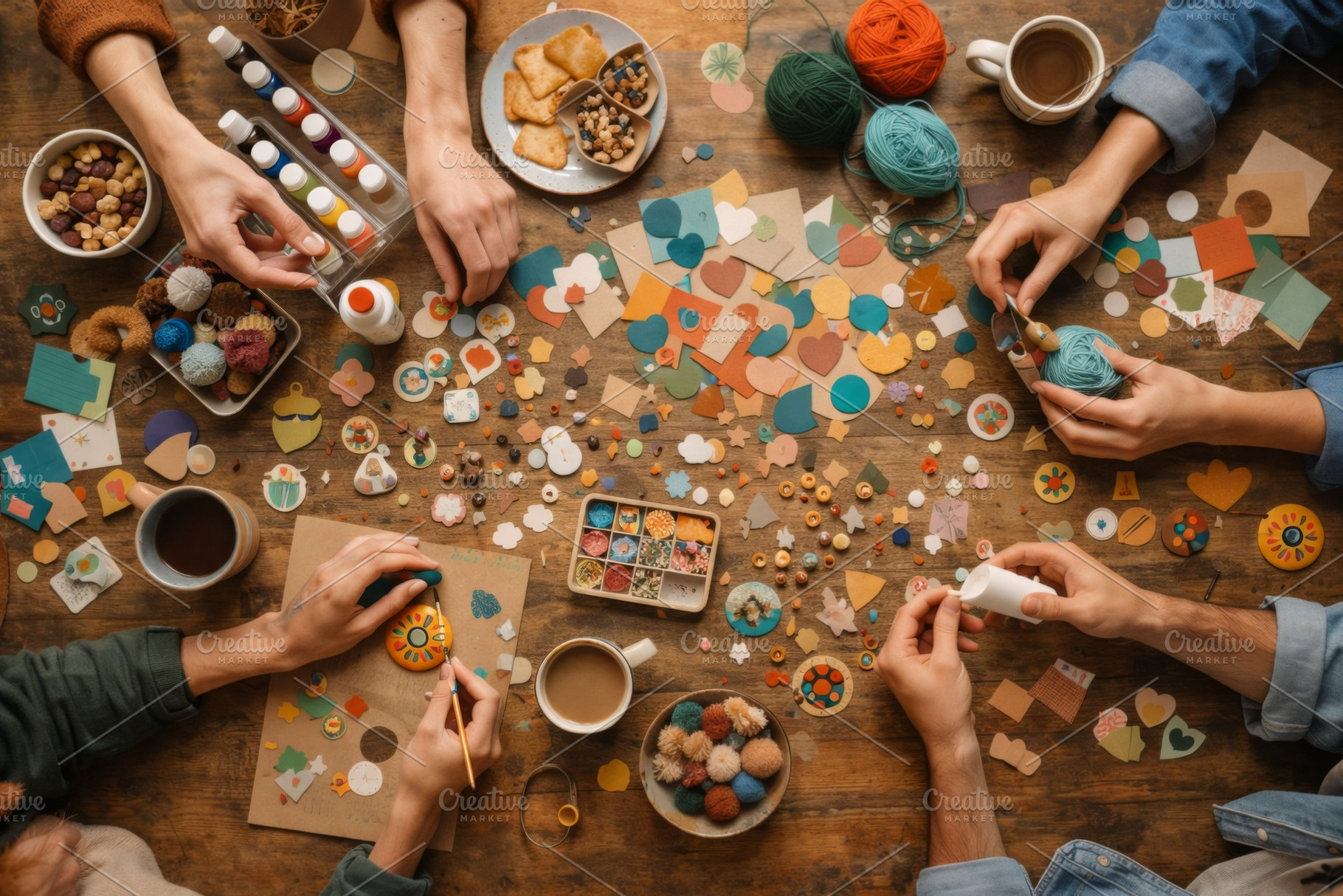 Crafting hobby materials and hands o, a Photo by Dvoevnore photos