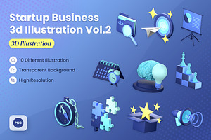 3D Startup Business Illustration 2