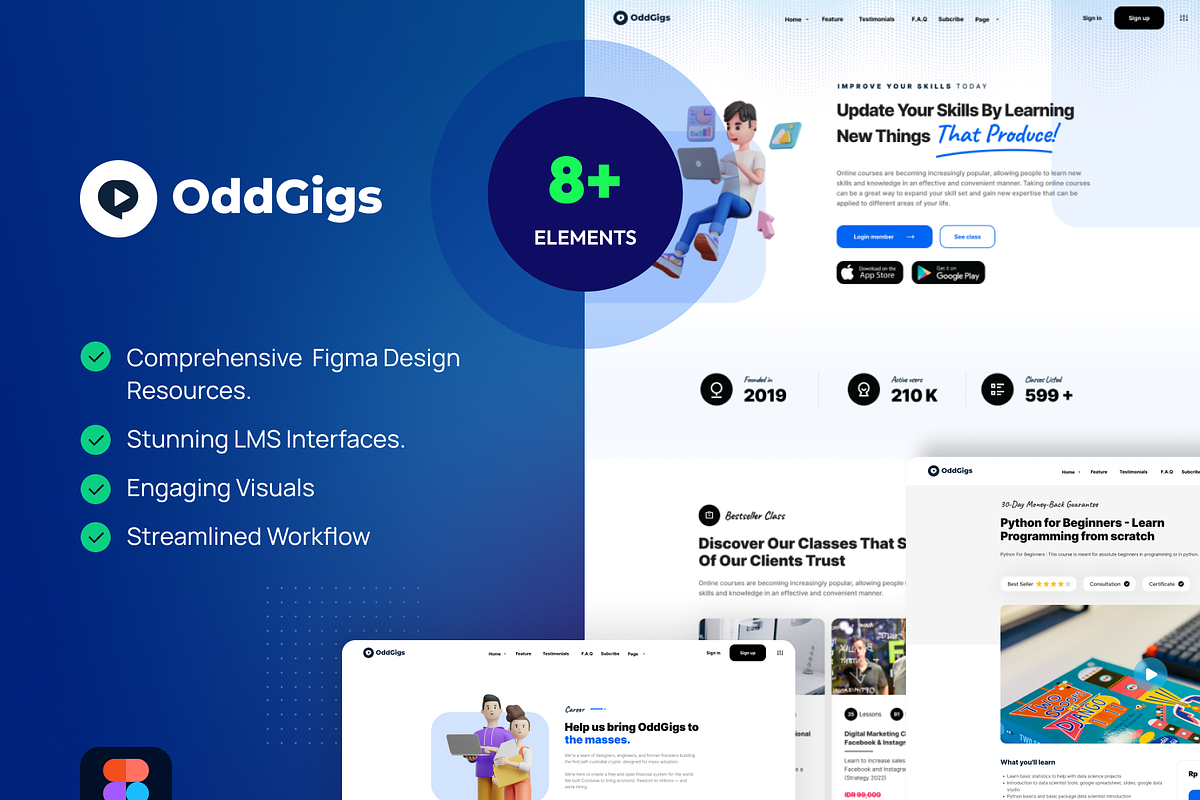 OddGigs Figma Design Kit for LMS, an UI Kit Template by Themesmile (Photo 1 of 5)