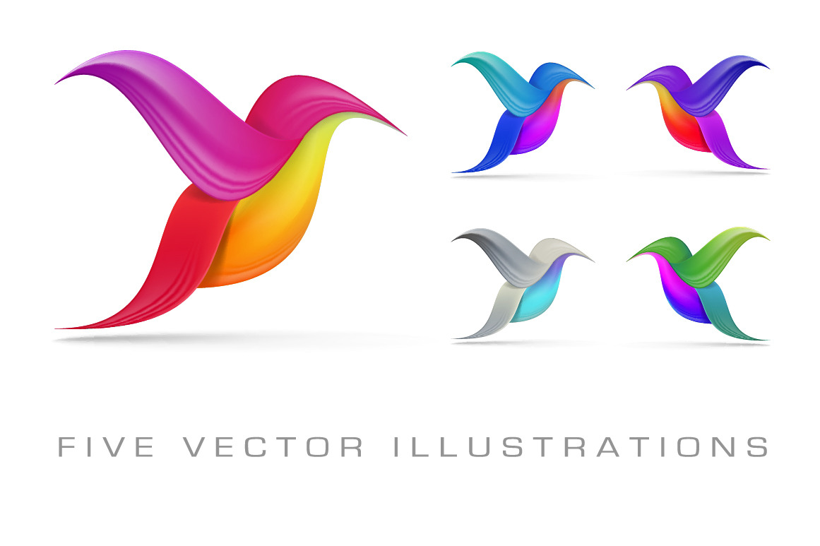 Hummingbird abstract symbols, an Animal Illustration by majcot