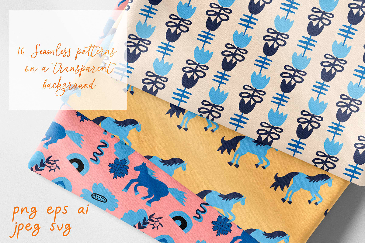 Сhristmas horse seamless pattern, a Pattern Graphic by Lucyinyourheart (Photo 4 of 10)