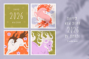 Happy New Year 2026 of horse cards, an Animal Illustration by Good Studio (Thumbnail 1 of 6)