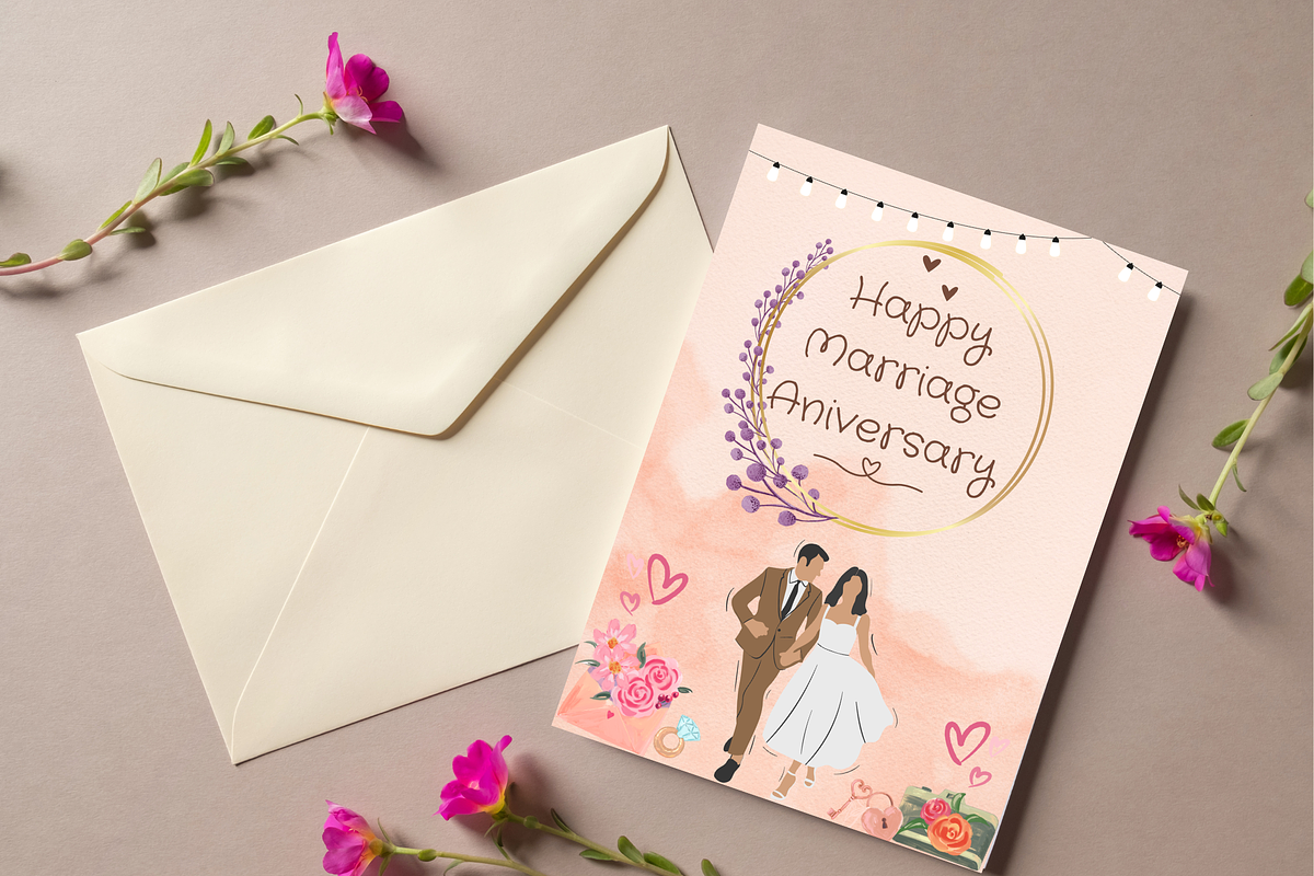 Elegant Anniversary Cards Template, a Card Template by WynterLife Studio (Photo 3 of 6)