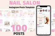 Nail Social Media Posts Templates, a Templates & Theme by GraphiCarola (Thumbnail 1 of 7)