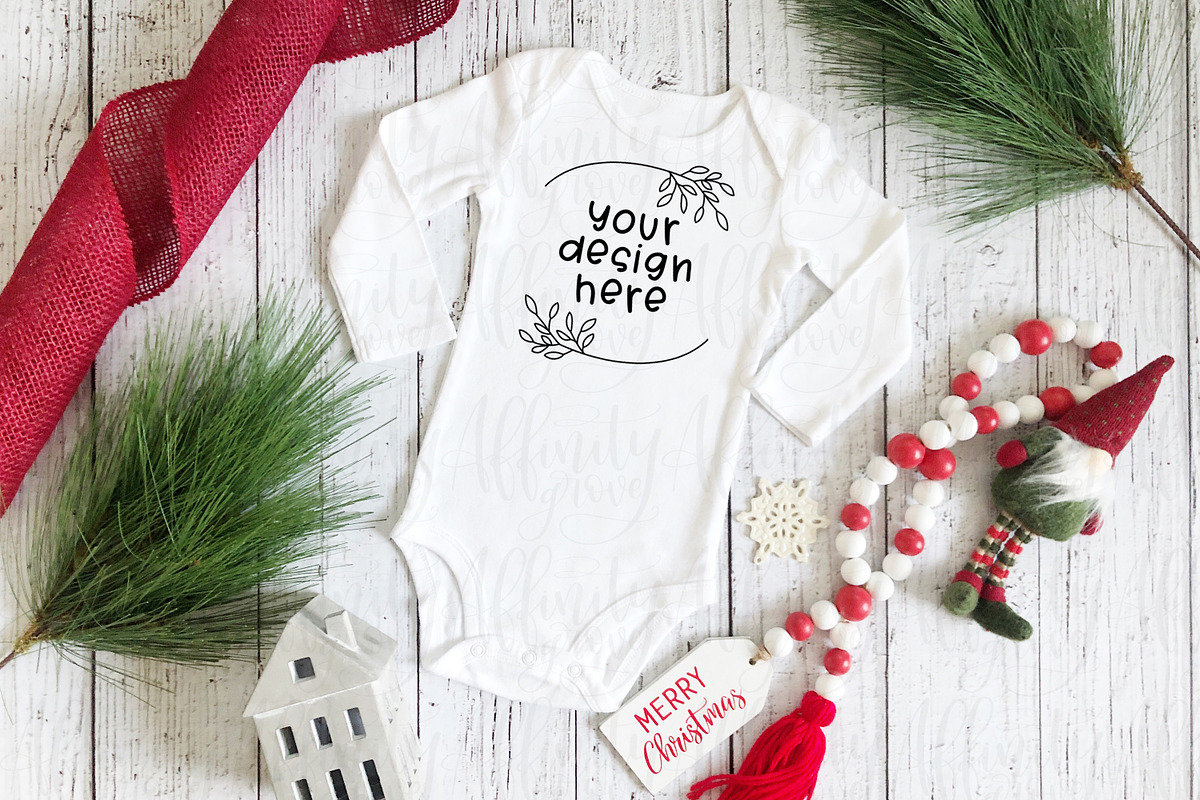 Christmas Baby Onesie Mockup Bundle, a Shirt Mockup by Affinity Grove (Photo 4 of 6)