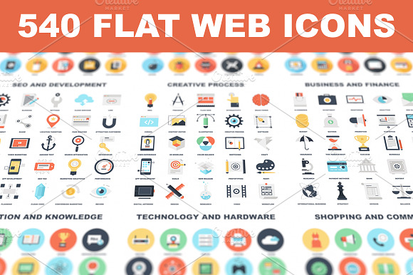Simplistic Flat Web Icons.
