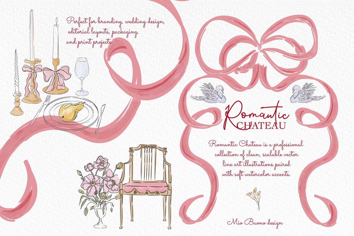 Romantic Chateau Line Art, an Object Graphic by Mio Buono (Photo 3 of 15)