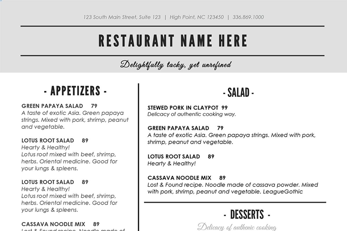 Restaurant Menu, a Brochure Template by AIW SOLUTIONS (Photo 3 of 6)
