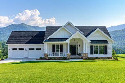 Modern Farmhouse Mountain View Home, an Abstract Photo by Pixeness
