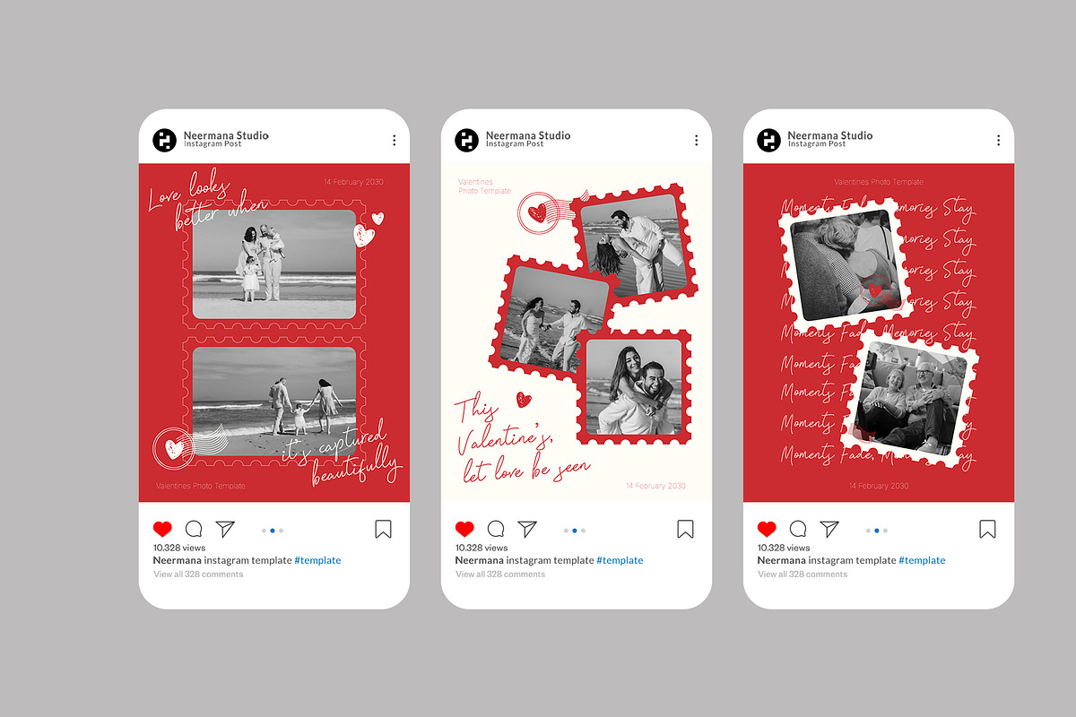 Red White Valentine Instagram Post, a Social Media Template by Neermana (Photo 3 of 4)