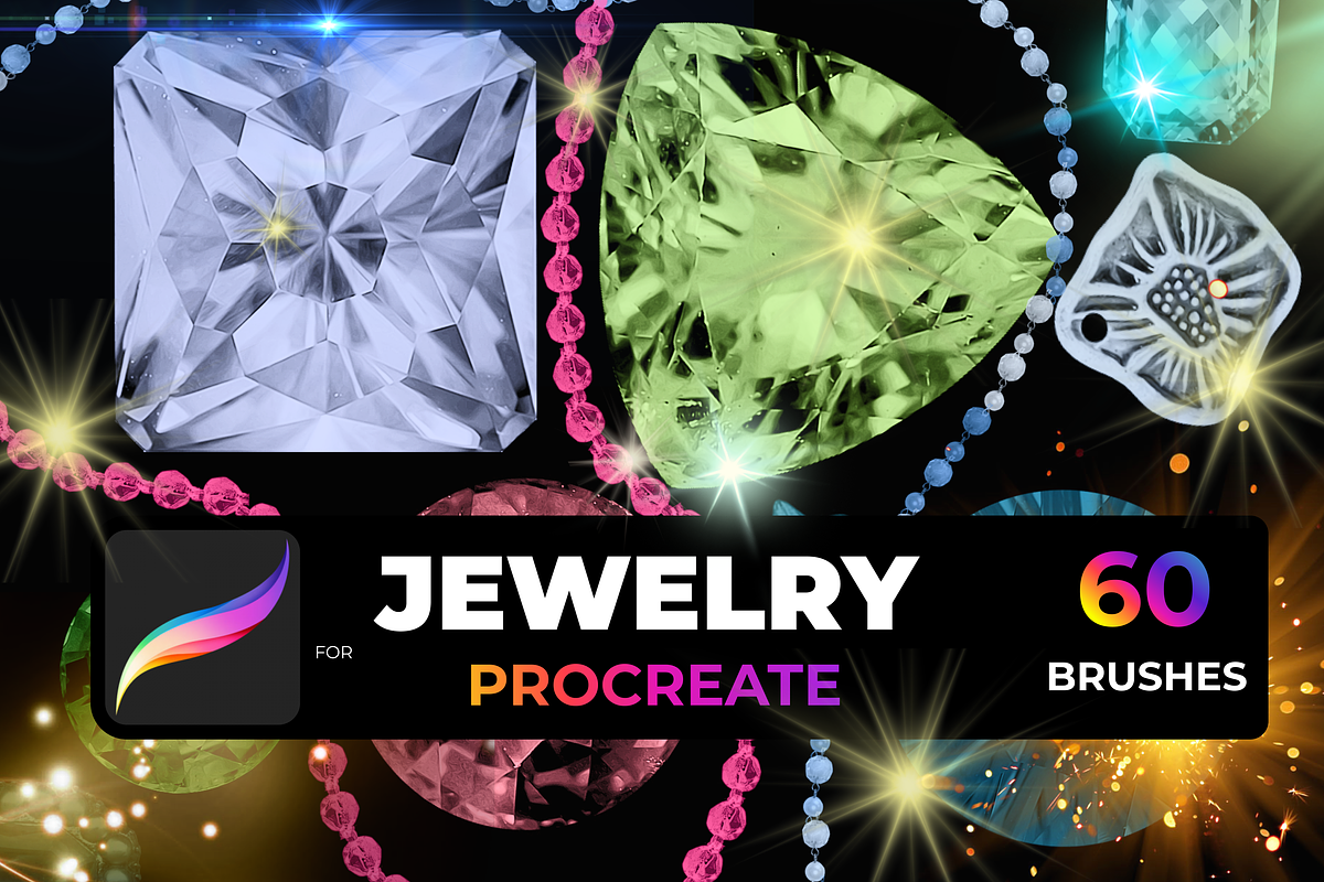 Jewelry, beads, chains and crystals, a Brush Add-On by Graphics Resources (Photo 11 of 13)