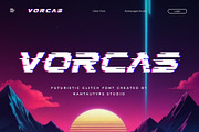 Vorcas Glitch Font, a Sans Serif Font by RantautypeStudio (Thumbnail 1 of 15)