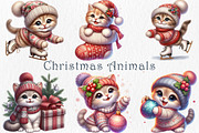 Christmas Kittens Clipart Bundle., an Animal Illustration by GalaDesign03 (Thumbnail 4 of 6)