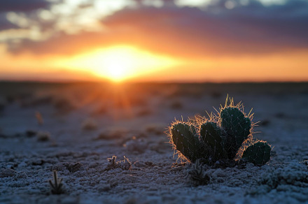 Sunset over the desert features a ca, a Photo by Tanuart