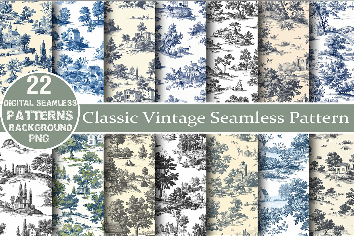 Classic Vintage Seamless Pattern, a Pattern Graphic by DreamCafeArt (Photo 1 of 5)