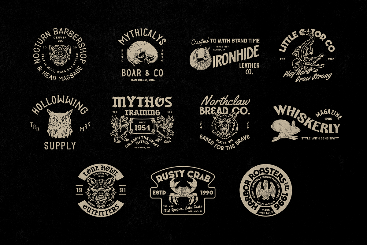 Beast Logo & Badge Pack, an Animal Illustration by Skilline Supply Co. (Photo 4 of 12)