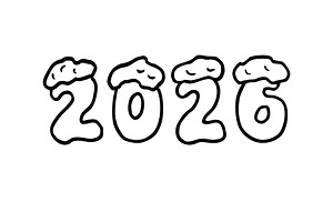 2026 postcard icon illustration
