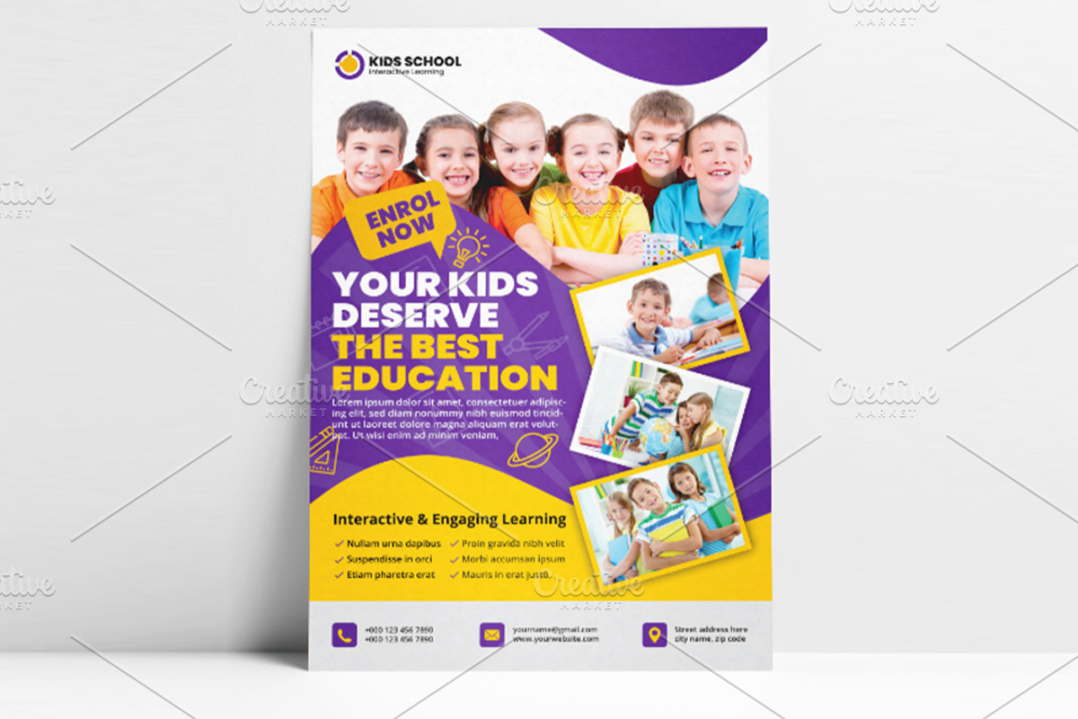 Kids School Education Flyer Template, a Flyer Template by Artonix (Photo 1 of 3)