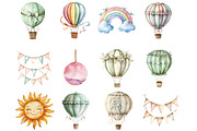 Hot Air Balloons Clipart, an Illustration by Design Market (Thumbnail 5 of 5)